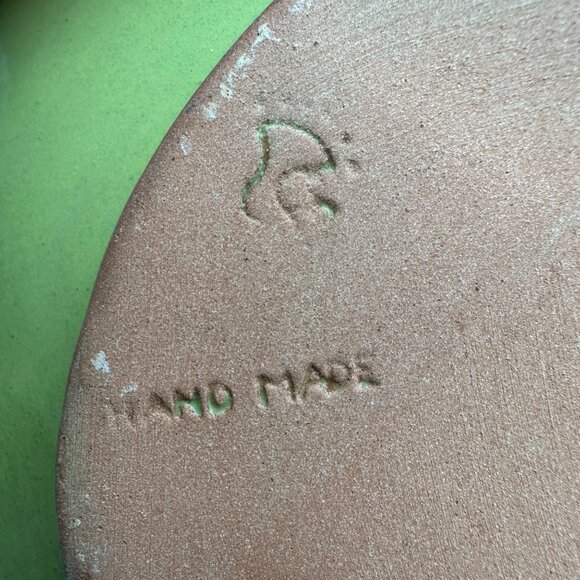 Handmade Art Pottery Dish Wall Hanging Countryside Mountains Church Redware - Picture 5 of 10